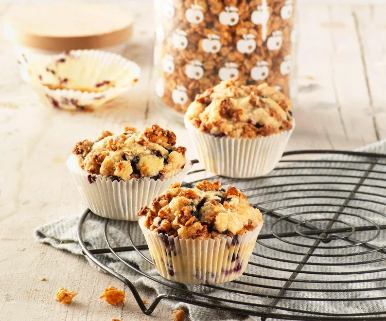 Muffins Aux Myrtilles Et Crumble